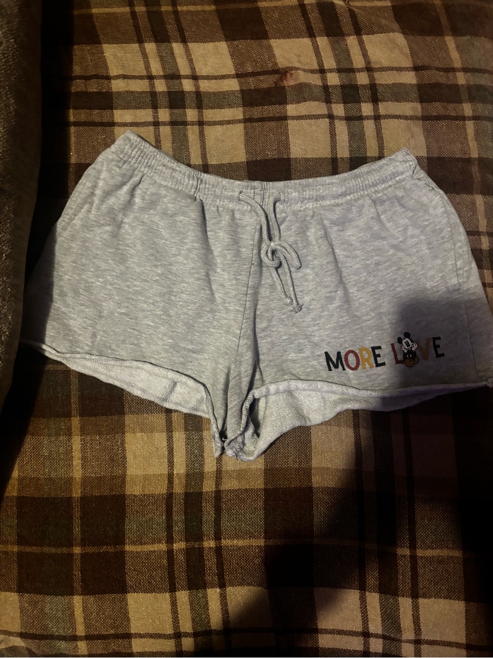 Disney Gray 'More Love' Women's Athletic Lounge Shorts